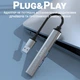 USB-хаб, концентратор / розгалужувач для ноутбука Addap UH-05, на 4 порти USB 3.0 + USB 2.0, Gray - зображення 6