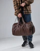Спортивна дорожня сумка з кишенею для взуття 35L Brown на 2 відділення зерниста - зображення 6