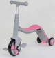 Самокат трансформер 3 в 1 Best Scooter JT 90601 світло звук Сіро-рожевий - зображення 1
