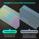 Универсальная беспроводная Bluetooth клавиатура + мышка с RGB подсветкой 25х15см Белая - изображение 4
