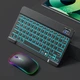 Універсальна бездротова Bluetooth клавіатура + мишка з RGB підсвічуванням 25х15см Чорна - зображення 1