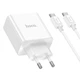 Сетевое зарядное устройство Hoco C108A + кабель Type-C на Type-C (2Type-C, PD35W/QC, 3A, с быстрой зарядкой) - Белый - изображение 1