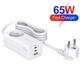 Сетевое зарядное устройство Proove PD-02 GaN |2Type-C/USB, 65W/16A, PD/QC4.0+| с розеткой и кабелем 1.5м. White - изображение 1