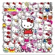 Наклейки многоразовые водоотталкивающие наклейки Hello Kitty, куроми аниме -50шт Хелло Китти стикербомбинг генишен импакт на авто телефон ноутбук стену Водостойкие стикеры для оклеивания (AN)20345 - изображение 2
