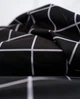 Постельное белье хлопковое в клетку Полуторное 150 x 220 Бязь Черное 50 х 70 - изображение 2