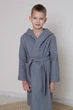Дитячий вафельний халат IDEAL TEXTILE для хлопчика Сірий 100% бавовна Узбекистан щільність 320 г/м2 на 7 років (116 -122 см) - зображення 2