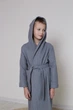 Дитячий вафельний халат IDEAL TEXTILE для хлопчика Сірий 100% бавовна Узбекистан щільність 320 г/м2 на 7 років (116 -122 см) - зображення 3