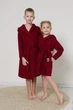 Детский вафельный халат IDEAL TEXTILE Бордовый 100% хлопок Узбекистан плотность 320 г/м2 на 7 лет (122-128 см) - изображение 2