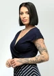 Трикотажная блузка на запах For women М-101 58 Темно-синий - изображение 2