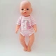 Одяг для ляльки Бебі Борн / Baby Born 40 - 43 см боді з єдинорогом рожевий 8621 - зображення 2