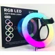 Кольцевая LED лампа D=20см MJ20 RGB 15 цветов Ring Fill Light Селфи LED кольцо цветное - изображение 14
