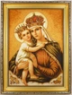 Икона из янтаря Богородица Prezent Матерь Божья і-03 30*40 см - изображение 1