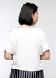 Трикотажная блузка For women М-101 52 Белый с принтом бабочки - изображение 4