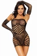 Ажурна сукня та рукавички Leg Avenue 2 PC Tube dress and gloves One Size Чорний - зображення 1