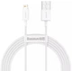 Кабель зарядки Baseus 1M для Apple Lightning to USB для IOS устройств iPhone/iPad Original Series 2.4A White - изображение 1