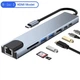 Универсальный USB концентратор для ноутбука 8-Port USB TypeC 3.0 Mini Hub SD, TF, RJ 45 - изображение 7