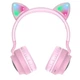 Беспроводные Bluetooth наушники c LED подсветкой HOCO W27 Cat Ear Wireless Headphones Pink - изображение 5