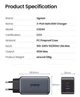 Сетевое зарядное устройство Ugreen CD244 USB-A + 2 x USB-C 65 Вт GaN Tech Fast Charger Серый - изображение 5