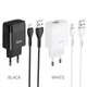 Мережевий зарядний пристрій з кабелем HOCO C72Q Glorious single port QC3.0 charger set(Micro) 18W White (6931474732538) - изображение 4