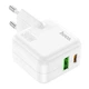 Мережевий зарядний пристрій HOCO C111A Lucky dual-port PD30W+QC3.0 charger set(C to iP) White (6931474790873) - изображение 3
