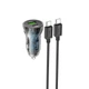 Автомобільний зарядний пристрій Hoco Z47A set(C to C) USB-A/Type-C Transparent black 30 W (6931474782311) - изображение 1