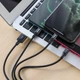 Кабель Hoco X14 3-in-1 3 в 1 USB 2 А 1 м в нейлоновому обплетенні чорний - изображение 4