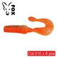Силиконовый твистер для микроджига Fox 5,5см Grubber #010 (orange gold) (съедобный, 8шт) - изображение 1