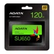 Накопичувач SSD A-DATA Ultimate SU650 120Gb 2.5" SATA III (6Gb/s) 3D TLC NAND (ASU650SS-120GT-R) - изображение 4