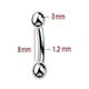 Серьга для пирсинга брови из медицинской стали "Шарики" под серебро, штанга 8 мм - изображение 2