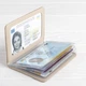 Кожаная обложка на id паспорт, для документов (права, техпаспорт) Герб, Тризуб, бежевый Villini 019 - изображение 2