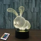 3D світильник з пультом та акумулятором 3D Lamp Заєць (LP-2770) - зображення 2