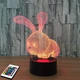 3D світильник з пультом та акумулятором 3D Lamp Заєць (LP-2770) - зображення 4