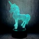 3D светильник с пультом и аккумулятором 3D Lamp Единорог (LP-17832) - изображение 2