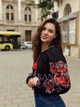 Вишиванка жіноча чорна з червоними квітами на натуральній тканині "Дерево роду" 12082-42 (S) - зображення 4
