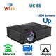 Проектор Мультимедийный Wi-Fi UNIC UC68 BK, домашний кинотеатр 1800 люмен, светодиодный проектор с HD 1080p, черный (MD-13974) - изображение 2
