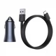 Автомобильное зарядное устройство USB+Type-C с быстрой зарядкой 40W 5A и кабелем Typec-C для телефона Baseus (TZCCJD-0G) - изображение 3