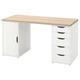 Письмовий стіл IKEA LAGKAPTEN/ALEX 140х60 см білений дуб/білий (795.216.48) - изображение 1