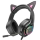 Игровые проводные наушники HOCO W107 Cute cat luminous cat ear gaming headphones Phantom Cat - изображение 2