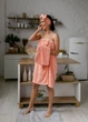 Рушник-халат з шапочкою і пов'язкою мікрофібра (абрикосовий) 150х80 см ONE SIZE - зображення 3