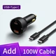 Автомобільний зарядний пристрій Baseus Car Charger Superme USB + Type-C 100W - зображення 3
