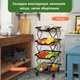 Складная металлическая тележка - органайзер для хранения фруктов, овощей, вещей, игрушек с колесами для кухни, гостиной, ванны - изображение 6