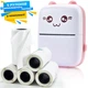 Портативный термопринтер JETIX Mini printer Pink + 5 рулонов самоклеящейся бумаги в комплекте - изображение 1