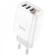 Мережевий зарядний пристрій Hoco C93A Easy 3USB 3.4A digital display White - зображення 1
