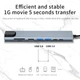 Хаб 8в1 87W (Type-C to HDTV/ RJ45/ USB 2.0/ USB 3.0/ PD/ TF/ SD card) - зображення 8