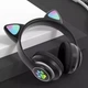 Беспроводные детские Bluetooth наушники с ушками и подсветкой Cat-23M Черный - изображение 2