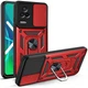 Ударостійкий чохол Camshield Serge Ring для Xiaomi Poco F4 TPU+PC, Шторка на камеру, Червоний - изображение 1