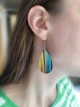 Cерьги деревянные. Полоски (принт 8.2) - изображение 4