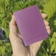 Кожаная обложка на id паспорт, для документов (права, техпаспорт) сиреневый Villini 020 - изображение 7