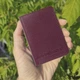 Кожаная обложка на id паспорт, для документов (права, техпаспорт) вишневый Villini 020 - изображение 8