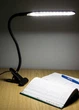 Настольная лампа светодиодная на прищепке гибкая 22 LED диода черная XSD 206 USB кабель - изображение 1
